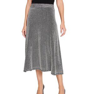 NIC + ZOE Women's Size M Pixel Knit Pull On Black White Midi Skirt NEW